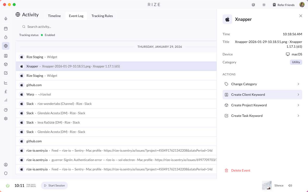 Activity Quick Actions