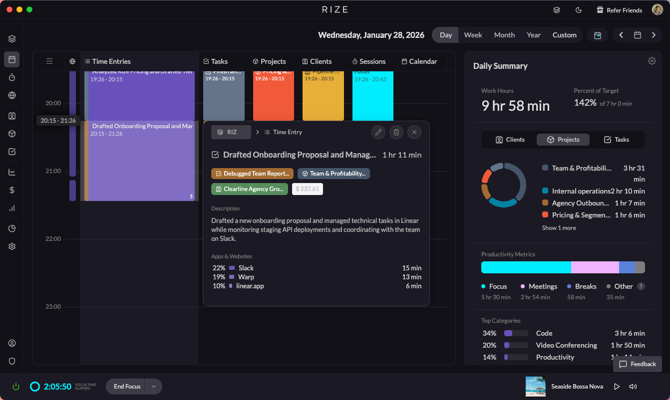 Timeline Time Entry Popup