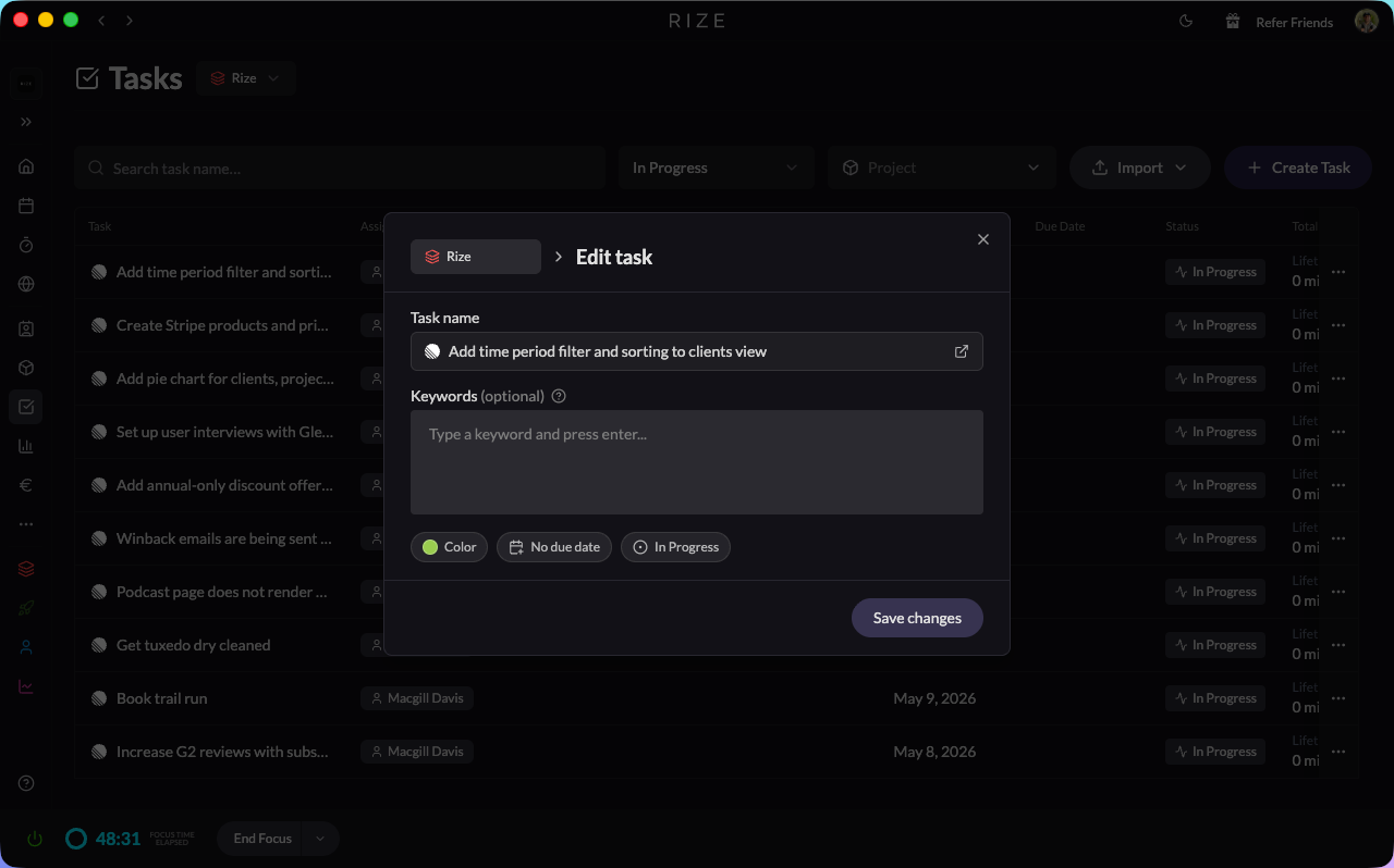 Refreshed project form