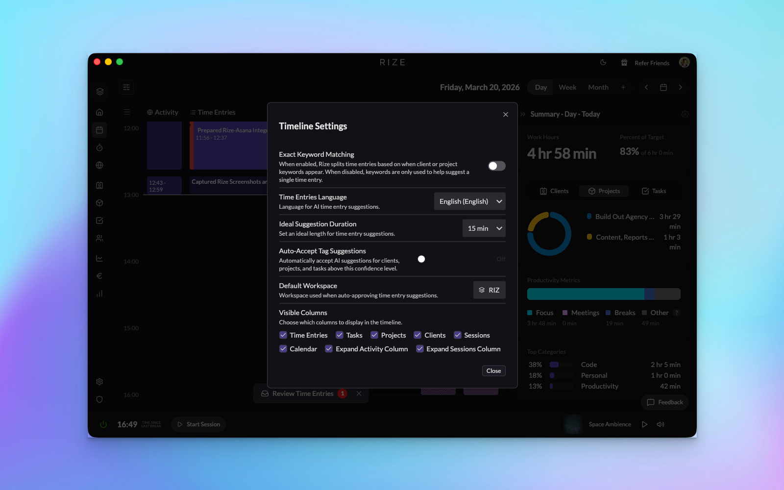 Rize Ai Confidence Score Setting 2
