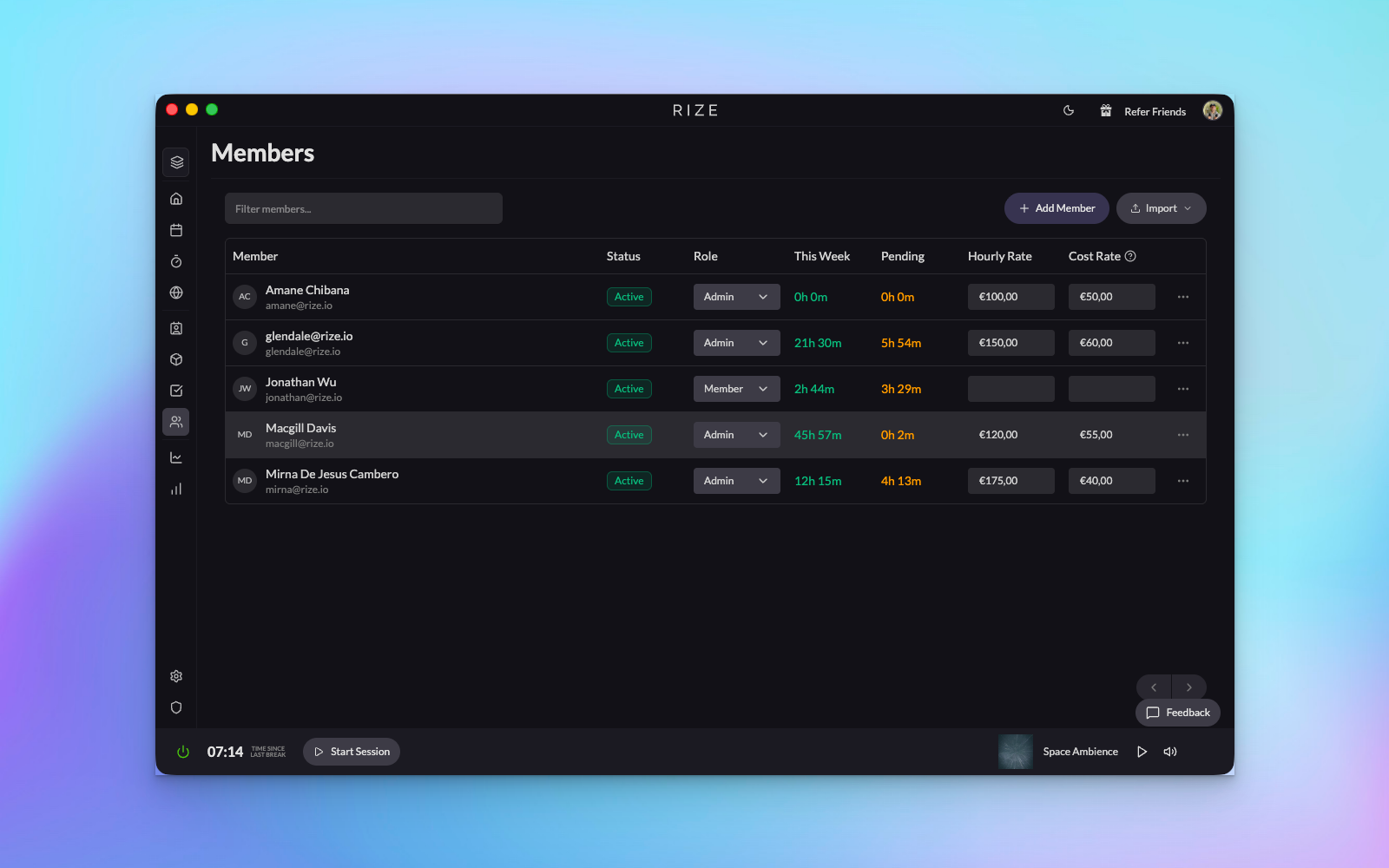 Rize New Members List