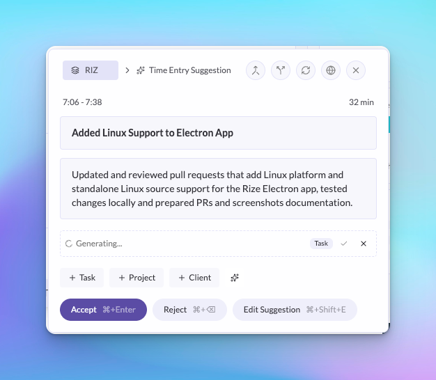 Tag suggestions with generating and failed states