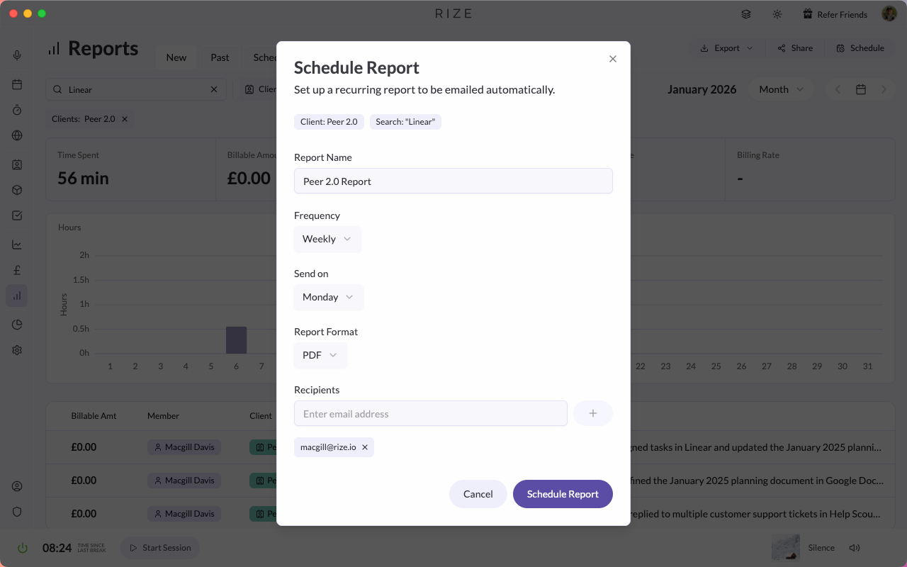 Schedule Report Modal